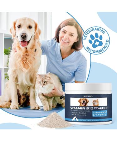 Appetite Stimulant Vitamin B12 Powder for Cats&Dogs Methylcobalamin Supplement with Folate and Intrinsic Factor Treatment of EPI in Pets Supports Energy Red Blood Cell Formation Nervous System 60g - Buy Online on GoSupps.com