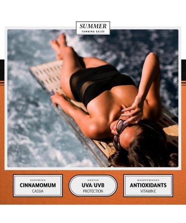 Summer Gel e Tanning Lotion Gel - USA Made SPF 4 | Hydrating & Quick Absorb Tanning Oil | Broad Spectrum UVA/UVB Protection | 3.12 OZ - Buy Online on GoSupps.com