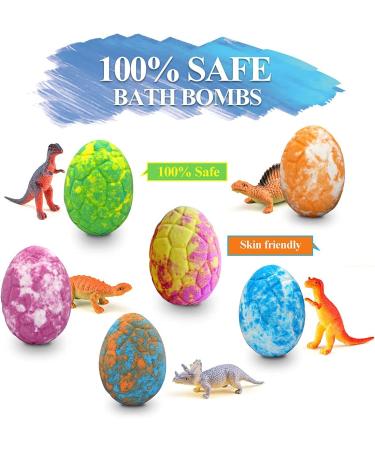 Bath Bombs for Kids - 12pc Bulk Dinosaur Egg Fizzies with Toys Inside | Gentle & Safe for Boys and Girls | Birthday, Easter, Christmas Gift - Buy Online on GoSupps.com