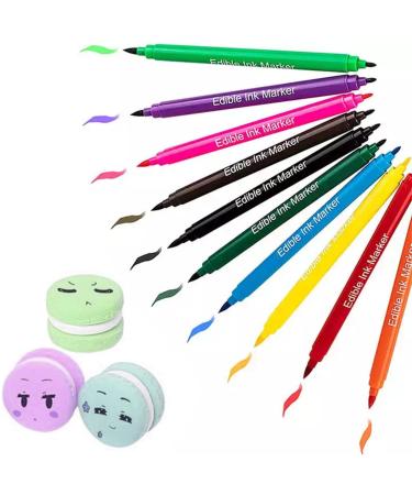 Edible Markers | 10 Colors Edible Ink Pens Double Head Available Edible Markers for Cookie Decorating Baking Decorating Maijia