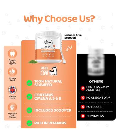 DogsLife Plaque Off Powder for Dogs - 500g | Organic Teeth Cleaning & Tartar Remover | Breath Freshener | 100% Natural Dental Care Solution - Buy Online on GoSupps.com