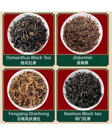HQZM Selected Tea Gift Of 4 Classic Black Teas 125g * 4 Jinjunmei Qimen Dianhong And Osmanthus Black Tea - Buy Online on GoSupps.com