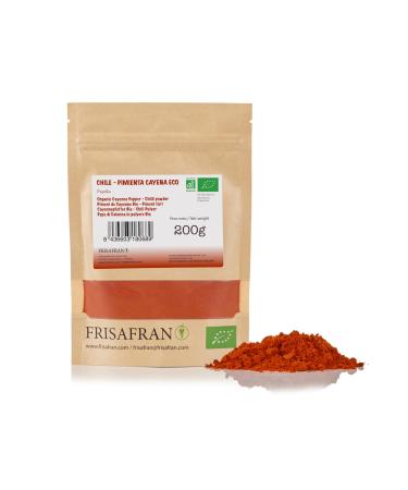 Frisafran |Cayenne powder bio/chilipulver organic |200g |Reiner Bio Cayennepfer |Intensive taste with 90 |000 HU sharpness |Ideal for seasoning and enjoying