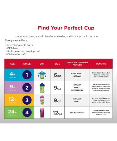 Playtex Sipsters Stage 3 Insulated Spout Sippy Cups - 9 Ounce, 2 Pack (Color May Vary) - Buy Online on GoSupps.com