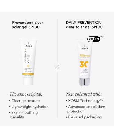 IMAGE Skincare DAILY PREVENTION Clear Solar Gel SPF 30 Transparent Broad Spectrum Sunscreen for All Skin Tones 1.5 Ounces - Buy Online on GoSupps.com