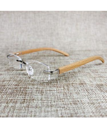 Stylish Wood Grain Reading Glasses | Resin Metal Frameless | +1.5 Magnification | Comfortable Fit - Buy Online on GoSupps.com