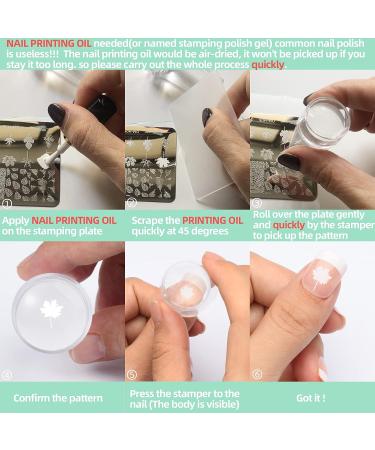 Nail Art Stamping Kit with French Tip Stampers, Scrapers, Templates, and Decorations - Flowers, Leaves, Love - Buy Online on GoSupps.com