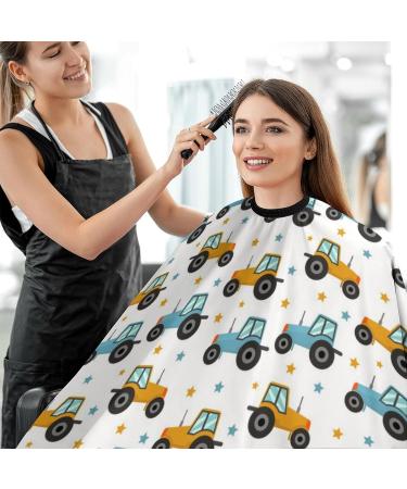 Tractor Pattern Hair Cutting Cape - Professional Salon Apron with Snap Closure for Barbers & Hairdressers - International Shipping Available - Buy Online on GoSupps.com