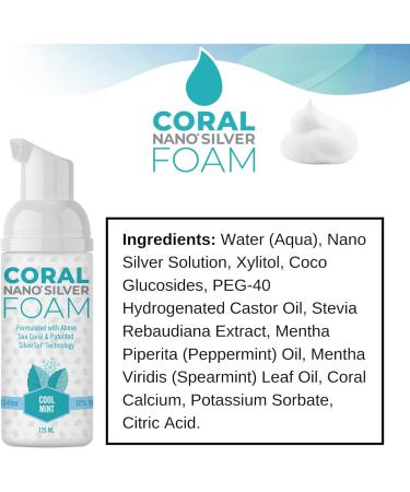 Coral Nano Silver Foaming Toothpaste Fluoride Free Natural Remineralizing Tooth Foam Whitening SLS & Glycerin Free with Xylitol & Coral Calcium Mint Flavor (4oz 3-Month Supply) Mint 4.2 Ounce (Pack of 1) - Buy Online on GoSupps.com