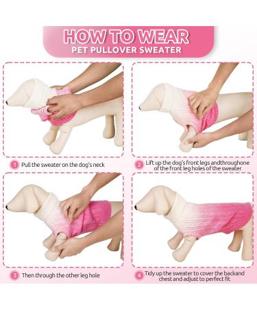 Cit toile Warm Winter Dog Sweater | Soft Knitted Turtleneck Coat | Color Gradient Pink for Small & Medium Pets | XL X-Large Winter Pet Clothing - Buy Online on GoSupps.com