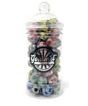 Chocolate Footballs Victorian Gift Jar by The Gourmet Sweet Company