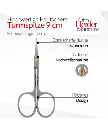 Otto Herder High-Quality Stainless Steel Calvation Scissors - 9cm Rust-Free Nail Skin Removal with Golden Screw - Buy Online on GoSupps.com