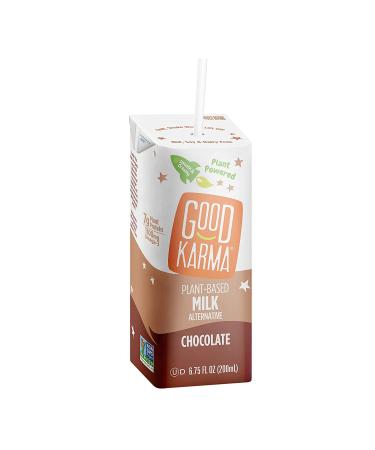 Good Karma Chocolate Flaxmilk 6.75oz (Pack of 18) | Plant-Based Non-Dairy Milk with 7g Protein | Lactose-Free, Vegan, Shelf Stable - Buy Online on GoSupps.com