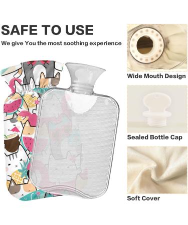 Naanle Cute Cats Hot Water Bottle | 1L Transparent Heat Bottle for Warm & Cold Therapy | Pain Relief for Hands & Feet - Buy Online on GoSupps.com