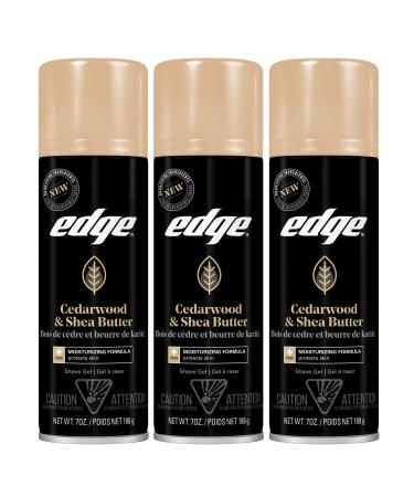 Edge Shave Gel for Men, Cedarwood & Shea Butter, 7oz - 3 Pack 7 Ounce (Pack of 3) Cedarwod & Shea Butter