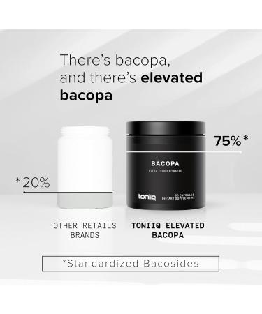Toniiq Bacopa - Ultra High Potency 45:1 Extract with 75% Bacosides - Highly Concentrated - Third-Party Lab Tested - 90 Capsules - Buy Online on GoSupps.com
