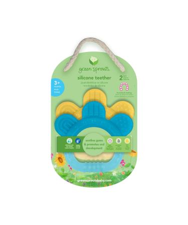 green sprouts Silicone Teethers (2 Pack) | Soothes Gums & Promotes Healthy Oral Development | Aqua Teething Toys - Buy Online on GoSupps.com