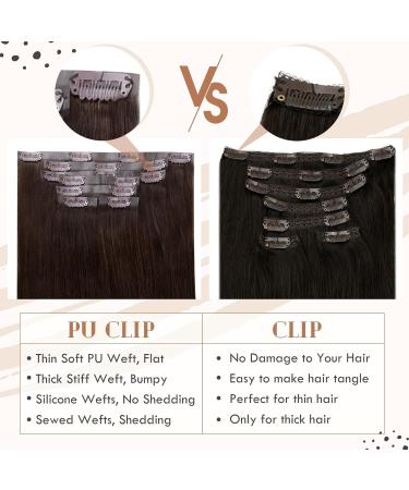 Vivien Darkest Brown Clip-In Real Hair Extensions | Remy Hair 18 Inch 7pcs/120g - Premium Quality Brown Hair Extensions - Buy Online on GoSupps.com