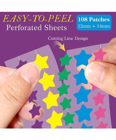108 Mandabloom Hydrocolloid Acne Patches w/ Tea Tree Oil - Star Shape Design 14mm & 12mm | Acne Absorbing Cover Patch for Face - Zit & Pimple Treatment - Buy Online on GoSupps.com