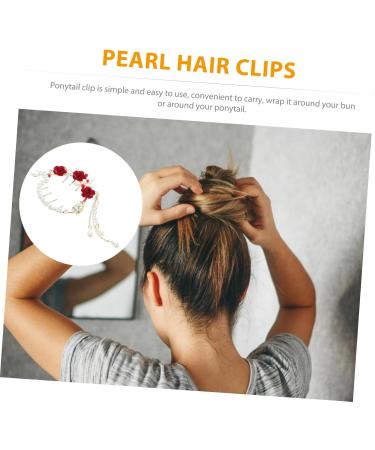 ABOOFAN Hair Bun Accessories Small Claw Clips High Ponytail Holder Rose Ponytail Holder Ponytail Clip Ponytail Cuff Hair Headband Alloy Lenceria De Mujer - Buy Online on GoSupps.com