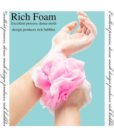 80 Pack Colorful Small Shower Loofahs Pouf - Exfoliating Body Scrubber for Shower, Travel - Men, Women, Baby - 5 Mixed Colors - Buy Online on GoSupps.com
