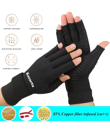 Copper Compression Arthritis Gloves with Adjustable Wrist Strap - Small/Medium (2 Pairs) - Buy Online on GoSupps.com