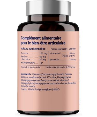 FORMULA JOINTS | Turmeric Harpagophytum Boswellia Serrata Bamboo | Joints Flexibility Mobility | 100% Natural Food Supplement | 60 Capsules | Made in France - Buy Online on GoSupps.com