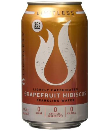 Limitless Lightly Caffeinated Sparkling Water, Grapefruit Hibiscus, 12 Fl Oz (Pack of 8)