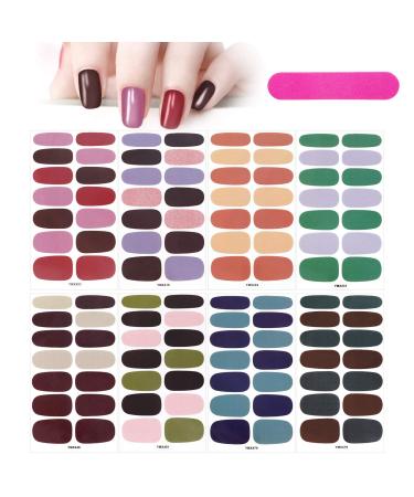 MWoot 8 sheet monochrome nail sticker with nail files nail art sticker nail ticker design self -adhesive manicure sticker beautiful fashion DIY decoration