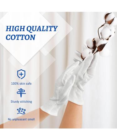 Migliore Wear 5 Pairs White Cotton Gloves for Eczema Hand Moisturising Gloves for Dry Hands Hand Care Jewelry Inspection Eczema Gloves for Adults with 1 Free Wash Bag 5 Pairs White-S - Buy Online on GoSupps.com