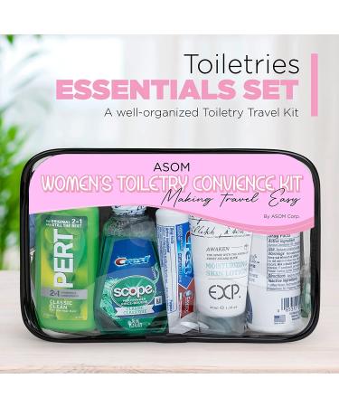 ASOM Toiletry Travel Kit - Hygiene Essentials & TSA Approved Clear Bag Set - Buy Online on GoSupps.com