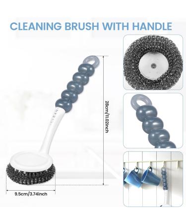 MABCIRY Stainless Steel Scrubber Multifunctional Steel Scouring Pads with Handle Rustproof Stainless Steel Sponges Portable Dish Scrubbers Reusable Utensil Scrubber for Home Kitchen Pot Pan(5pcs) - Buy Online on GoSupps.com