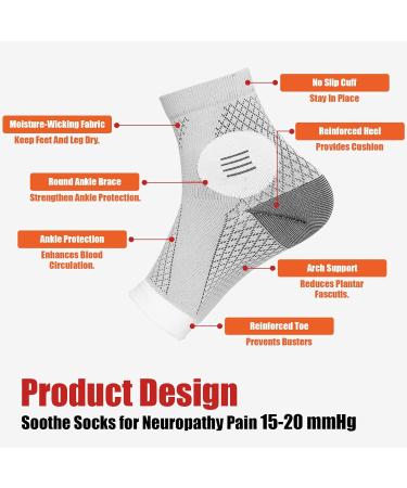 3 Pairs Plantar Fasciitis Socks - Toeless Ankle Compression Sleeves for Pain Relief Foot Swelling & Heel Spurs - X-Large Black Neuropathy Support - Buy Online on GoSupps.com