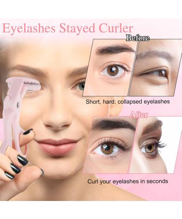 TIESOME Eyelash Curler - Pink Wide-Angle Eye Lash Curler with Silicone Refill Pad | Long-Lasting Natural Curling for Small Eyes - Buy Online on GoSupps.com