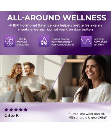 VM Sverige AB 4 HER Hormone Balance for Women 60 Vegan Tablets with Damiana Ginseng Saffron & Vitamin B6 Hormonal Balance for Women Reduced Fatigue and Mental Performance - Buy Online on GoSupps.com