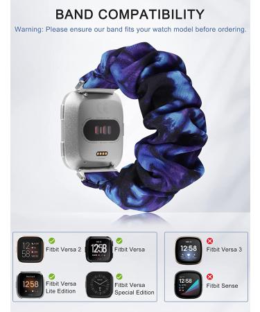 TOYOUTHS Scrunchie Bands for Fitbit Versa/Versa 2/Versa Lite - Tie Dye Pattern Printed Elastic Strap - Small Size - Replacement Wristband for Women/Girls - Buy Online on GoSupps.com