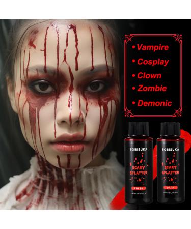 Bobisuka Halloween Kunstblut 2 Set - Realistic Washable Fake Blood for Carnival Film & Theater | Dark Red & Scarlet Red - Buy Online on GoSupps.com