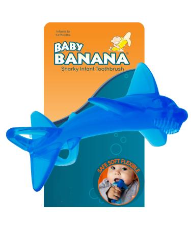 Baby Banana - Sharky Toothbrush Training Teether Tooth Brush for Infant Baby and Toddler