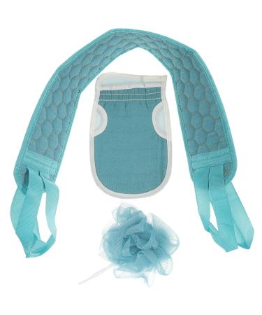 Housoutil 1 Set Bath Towel Loofah Suit Back Scrubbing Strap Bath Supply Bath Mitt Mesh Bath Ball Back Washer for Shower Women s Gloves for Men Bathing Gloves Man Three Piece Suit Take a Bath 60x9cm Blue Green