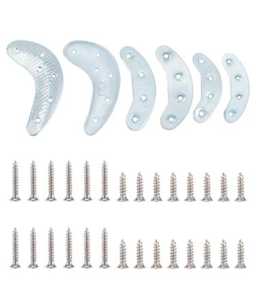 AHANDMAKER 3 Pairs Metal Heel Plates  Heel Replacement Plates with Screw Nails  Crescent Moon Sole Heel Guard Repair Pads  Shoe Heel Plate Taps for Shoes and Boots