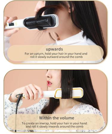 Yuehuam Negative Ion Hair Straightener with 5 Temp 2 in 1 Brush and Curler LED Display Anti-Scald Design Professional Styling Tools Gift for Women - Buy Online on GoSupps.com