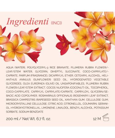 L'Erbolario Frangipani Body Cream 200ml - Luxurious Scented Moisturizer | International Shipping Available - Buy Online on GoSupps.com