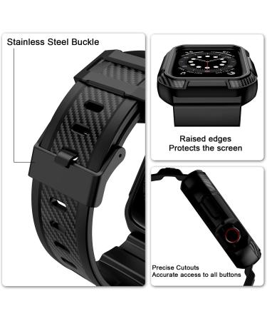 OROBAY Apple Watch Band 45mm/44mm/42mm with Shockproof Case - Matte Black Rugged Strap for iWatch SE Series 8/7/6/5/4/3/2/1 - Buy Online on GoSupps.com