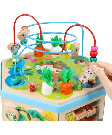 Jacootoys 7-in-1 Wooden Activity Cube - Motor Skills Development & Educational Toy for Babies & Young Girls - Buy Online on GoSupps.com