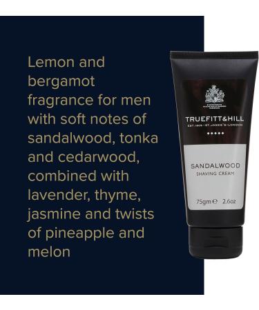 Truefitt & Hill Sandalwood Shaving Cream (Travel Tube) - 75g | Premium Luxury Shaving Cream for Smooth Shaves | Buy Online Internationally - Buy Online on GoSupps.com