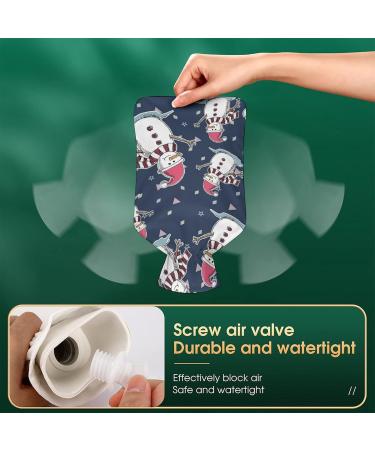 Snowman Hot Water Bottle with Plush Cover - Hand Warmer for Adults & Kids - 26.5x15.3cm - International Shipping - Buy Online on GoSupps.com