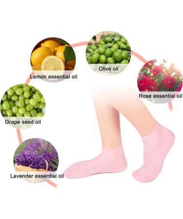 3 Pairs Moisturizing Gel Socks for Men & Women | Foot Care for Dry Cracked Feet - Multicolored - Buy Online on GoSupps.com