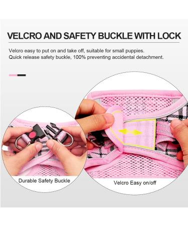 Suredoo Dog Harness for Small & Medium Dogs | Reflective Breathable with Leash - Pink Checked Design - Buy Online on GoSupps.com
