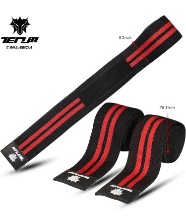 TENUM Knee Wraps 78 Pair for Squatting - Weight Lifting Bandage Straps for Powerlifting Gym - Men and Women - Buy Online on GoSupps.com