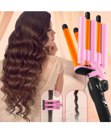 5 Barrel Hair Curling Iron - 16mm Ceramic Crimper with Adjustable Temperature & Gloves - Perfect for International Shipping - Buy Online on GoSupps.com